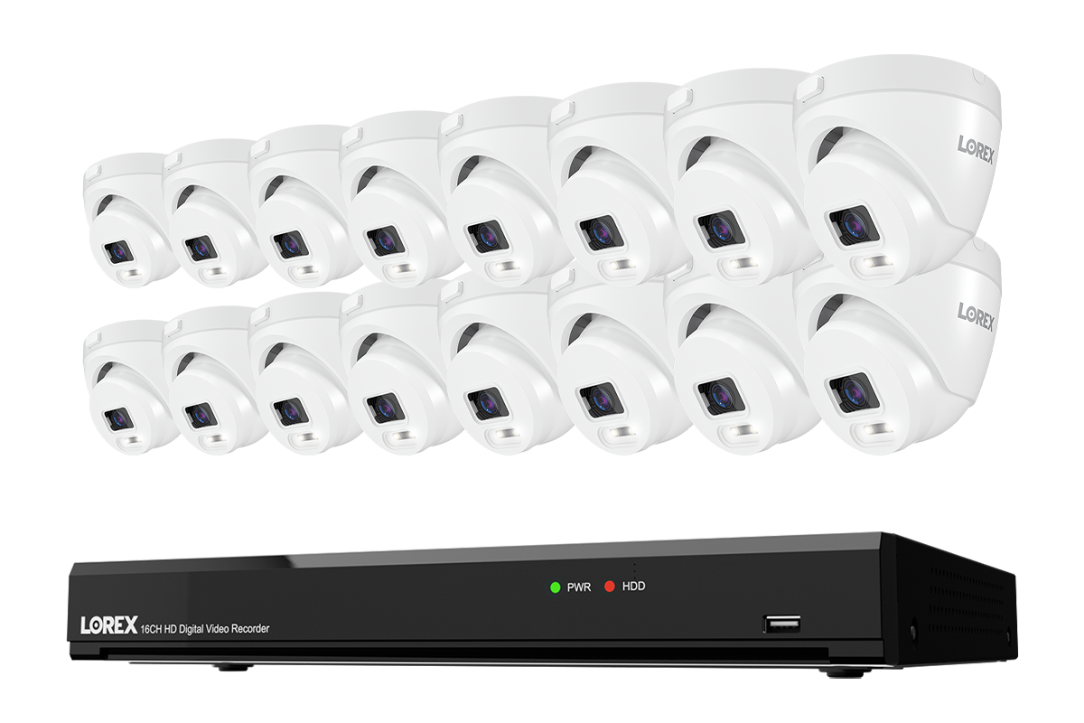 Lorex Connect T Series 4K 16-Channel Wired DVR System with T5 Turret Security Cameras - 1TB