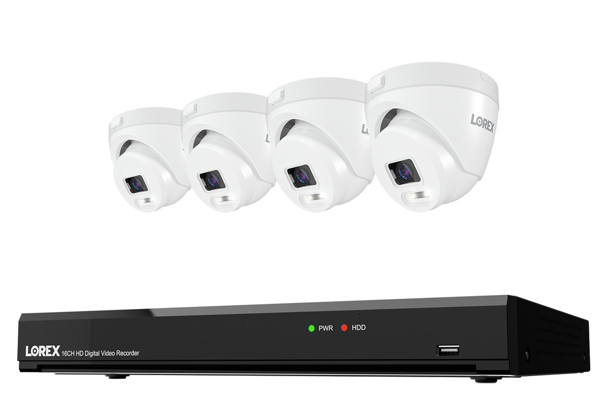 Lorex Connect T Series 4K 16-Channel Wired DVR System with T5 Turret Security Cameras - 1TB