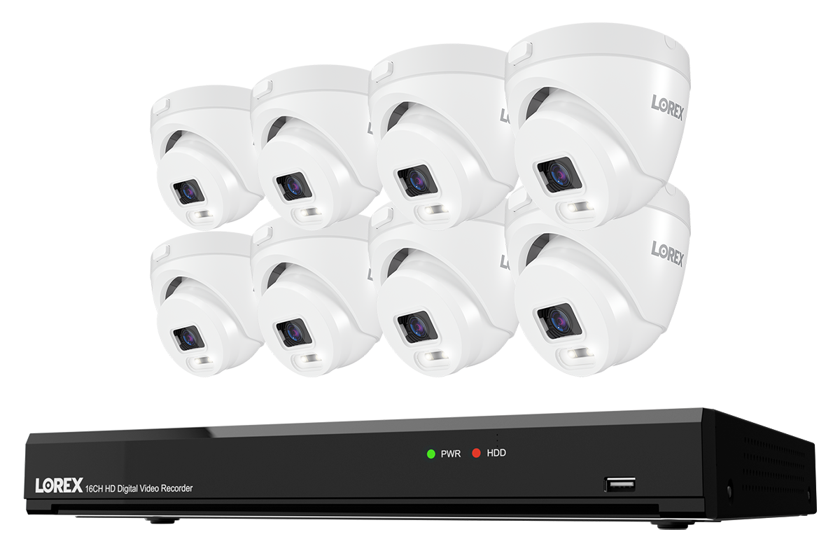 Lorex Connect T Series 4K 16-Channel Wired DVR System with T5 Turret Security Cameras - 1TB