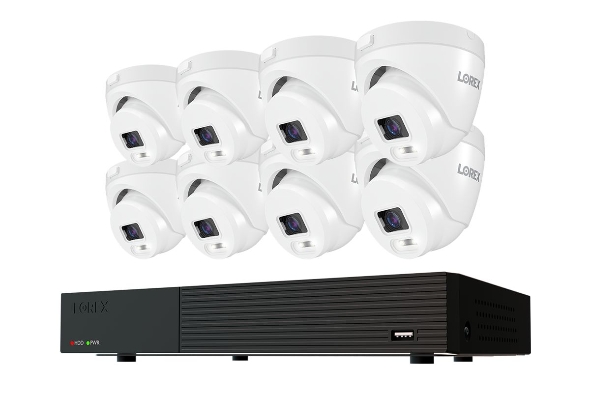 Lorex Connect T Series 4K 8-Channel Wired DVR System with T5 Turret Security Cameras - 1TB