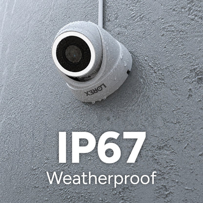 Lorex Connect V3 4K Wired PoE Turret Camera with Smart Security Lighting - White/Black