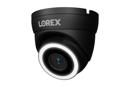 Lorex Connect V3 4K Wired PoE Turret Camera with Smart Security Lighting - White/Black