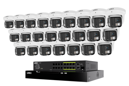 Lorex Connect X Series 4K 32-Channel Wired NVR System with X3 Dual-Lens Turret Camera - 8TB