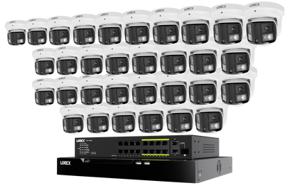 Lorex Connect X Series 4K 32-Channel Wired NVR System with X3 Dual-Lens Turret Camera - 8TB