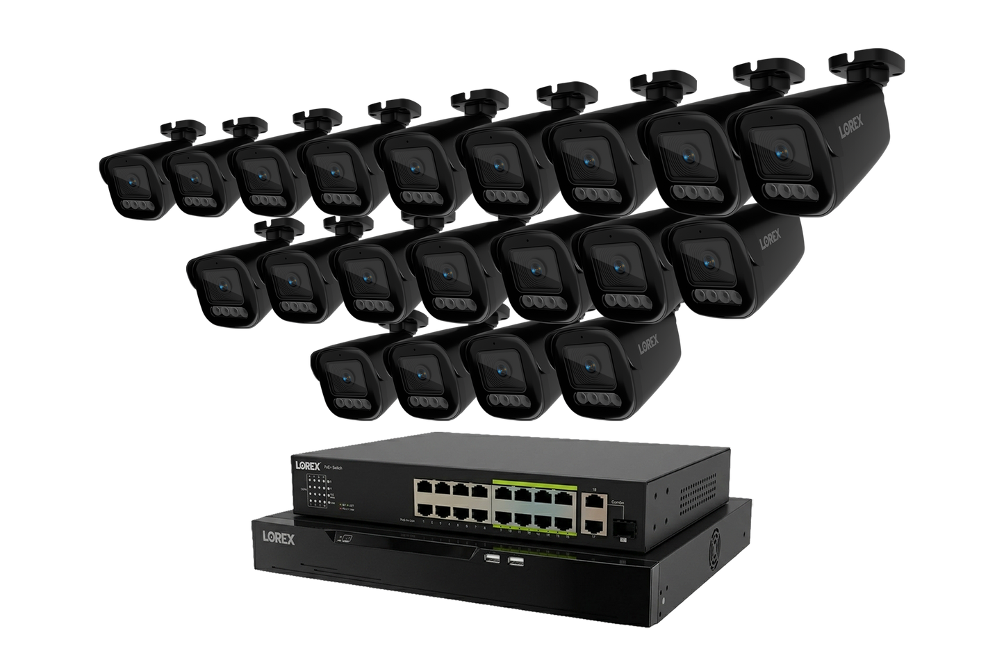 Lorex Connect X Series 4K 32-Channel Wired NVR System with X3 Bullet Security Cameras - 8TB