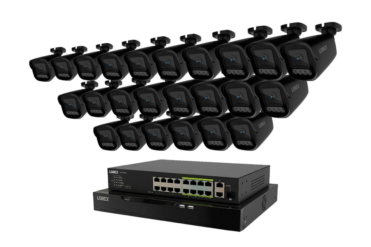 Lorex Connect X Series 4K 32-Channel Wired NVR System with X3 Bullet Security Cameras - 8TB