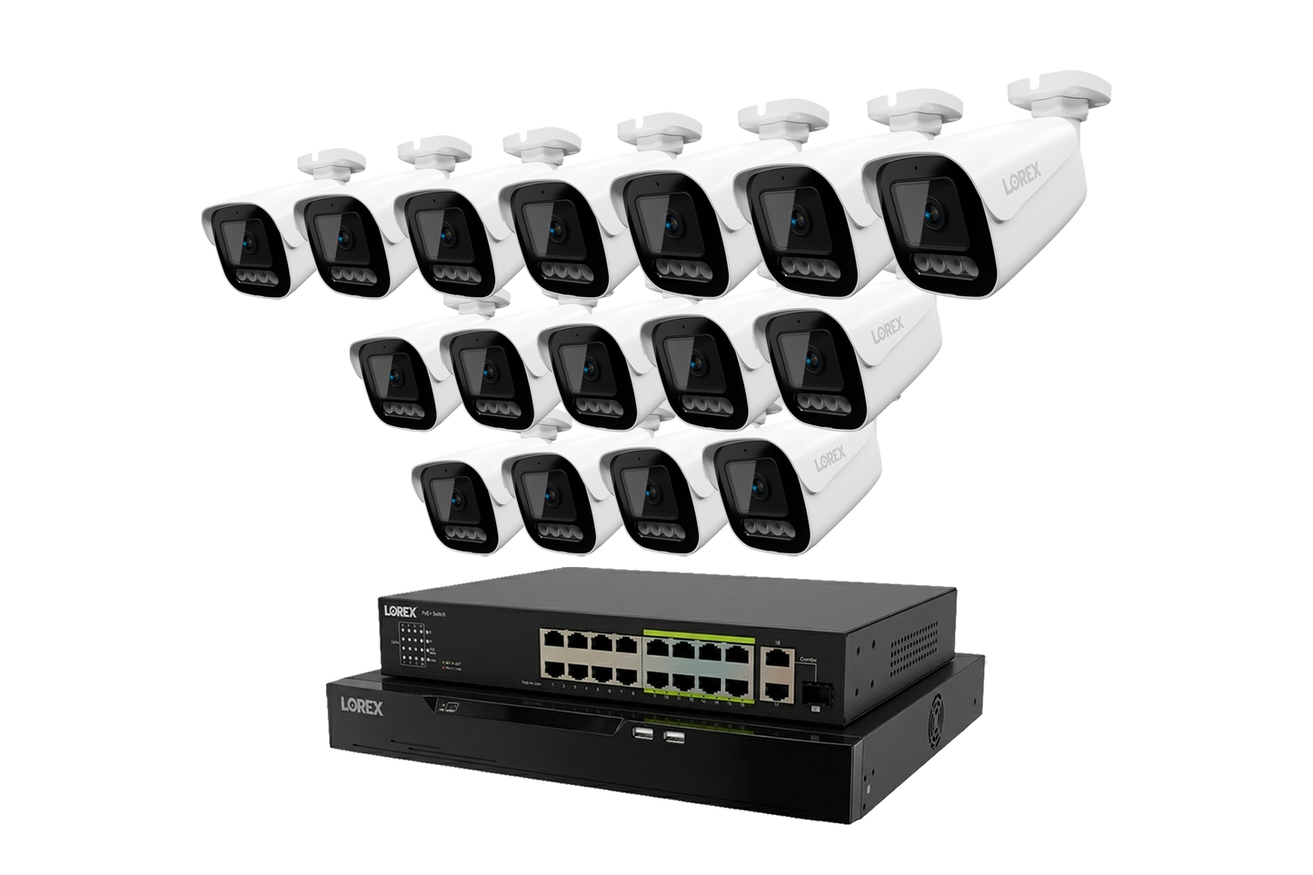 Lorex Connect X Series 4K 32-Channel Wired NVR System with X3 Bullet Security Cameras - 8TB