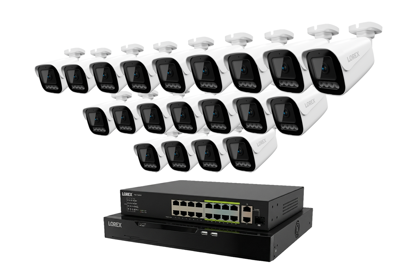 Lorex Connect X Series 4K 32-Channel Wired NVR System with X3 Bullet Security Cameras - 8TB