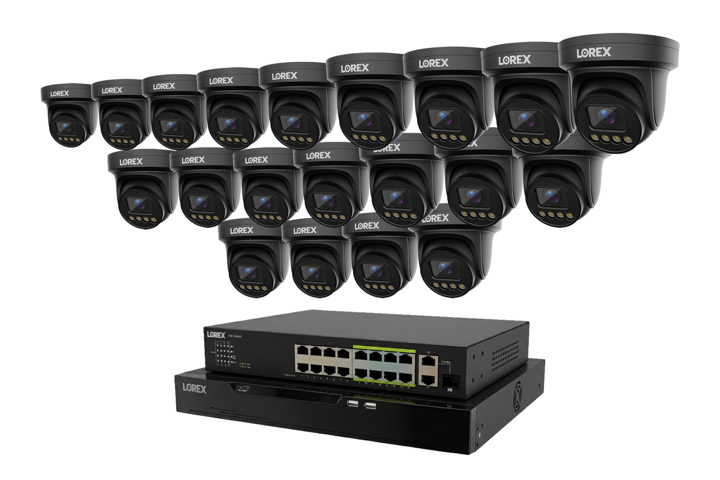 Lorex Connect X Series 4K 32-Channel Wired NVR System with X3 Turret Security Cameras - 8TB