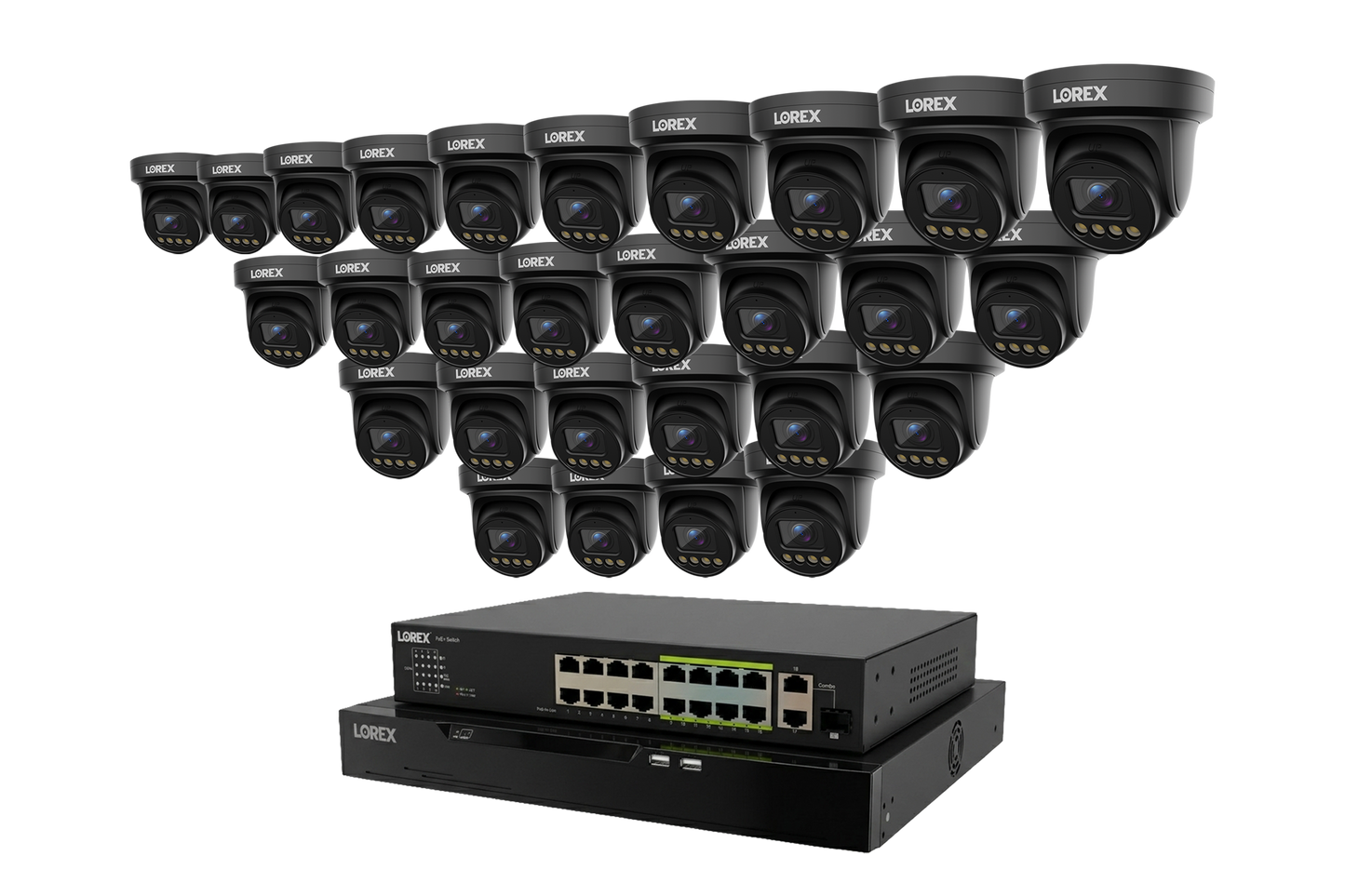 Lorex Connect X Series 4K 32-Channel Wired NVR System with X3 Turret Security Cameras - 8TB