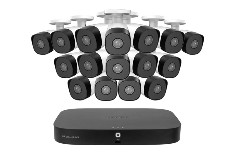 Lorex Fusion Series 4K 20 Camera Capable (16 Wired + 4 Fusion Wi-Fi) 2TB DVR Wired System with 1080p Analog (CVI) Bullet Security Cameras