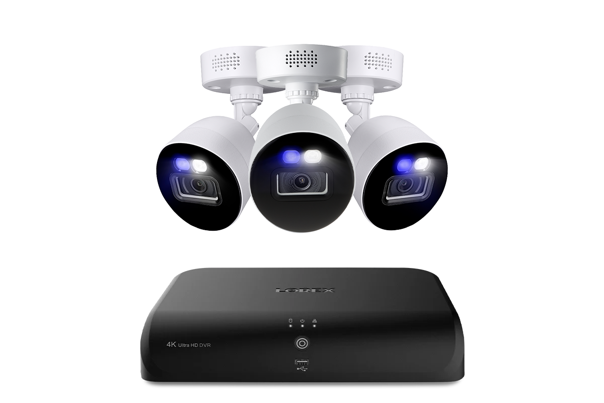 Lorex Classic Fusion 4K 12-Channel (8 Wired + 4 Wi-Fi) 1TB Wired DVR System with Active Deterrence Bullet Cameras