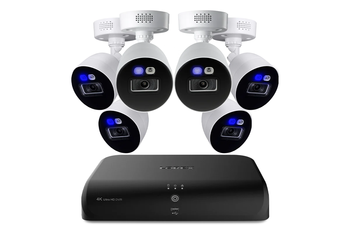 Lorex Classic Fusion 4K 12-Channel (8 Wired + 4 Wi-Fi) 1TB Wired DVR System with Active Deterrence Bullet Cameras