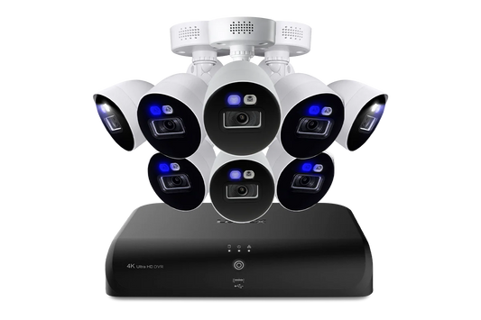 Lorex Classic Fusion 4K 12-Channel (8 Wired + 4 Wi-Fi) 1TB Wired DVR System with Active Deterrence Bullet Cameras