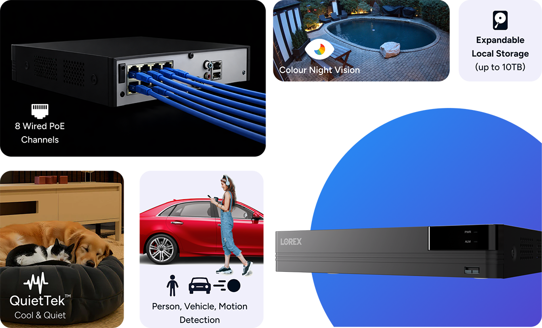 Lorex Connect (New App) | U-Series | 8Ch 4K NVR System | 3 Bullet Cameras