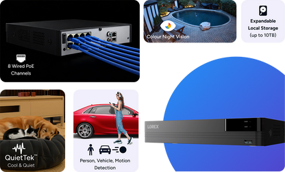 Lorex Connect (New App) | U-Series | 8Ch 4K NVR System | 3 Bullet Cameras