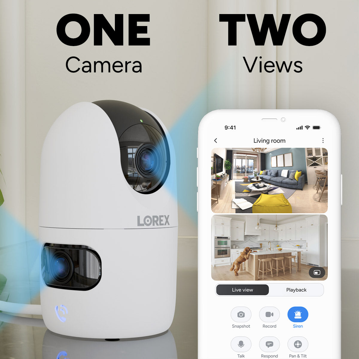 Lorex Connect 2K Dual-Lens Indoor Pan-Tilt Wi-Fi Camera | Lorex CANADA