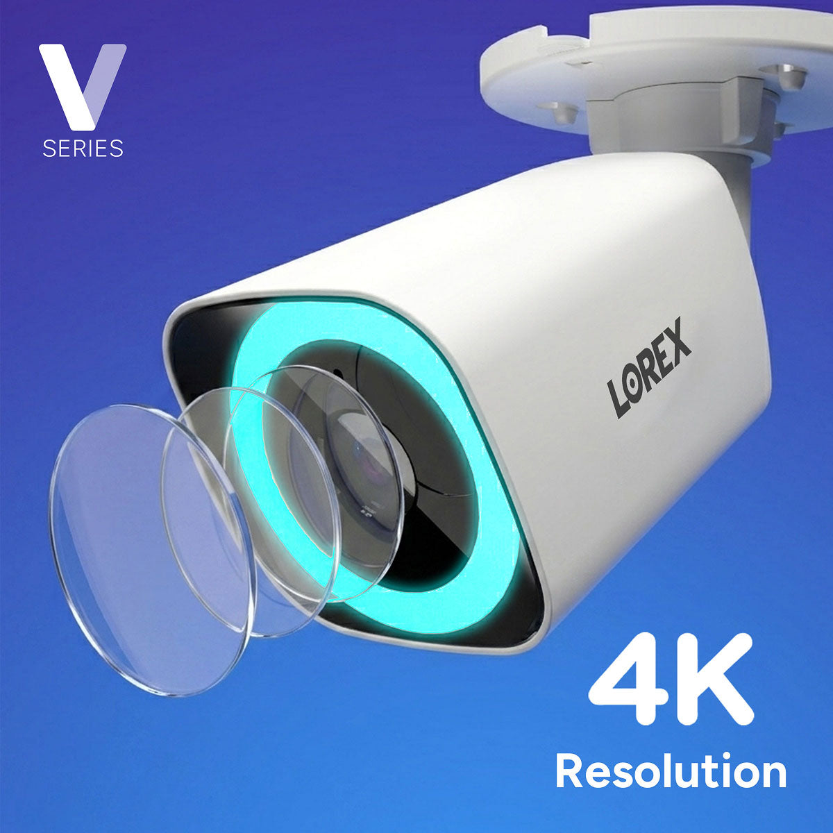 Caméra PoE balle 4K Lorex Connect V7 avec Vision Nocturne Couleur IQ+ - Blanc/Noir