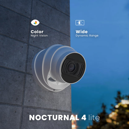 Caméra de sécurité IP filaire Nocturnal Series N4 Lite 4K avec objectif varifocal motorisé et enregistrement en temps réel à 30 images par seconde