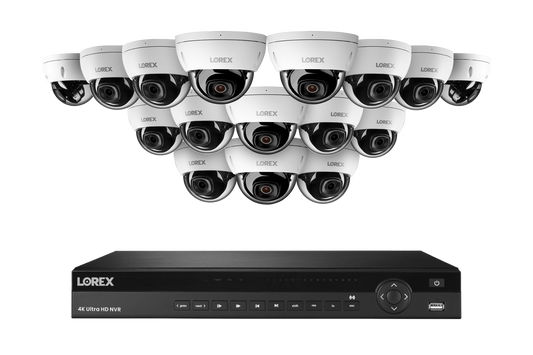 Lorex Elite Series NVR with A10 IP Dome Cameras - 4K 16-Channel 4TB Wired System