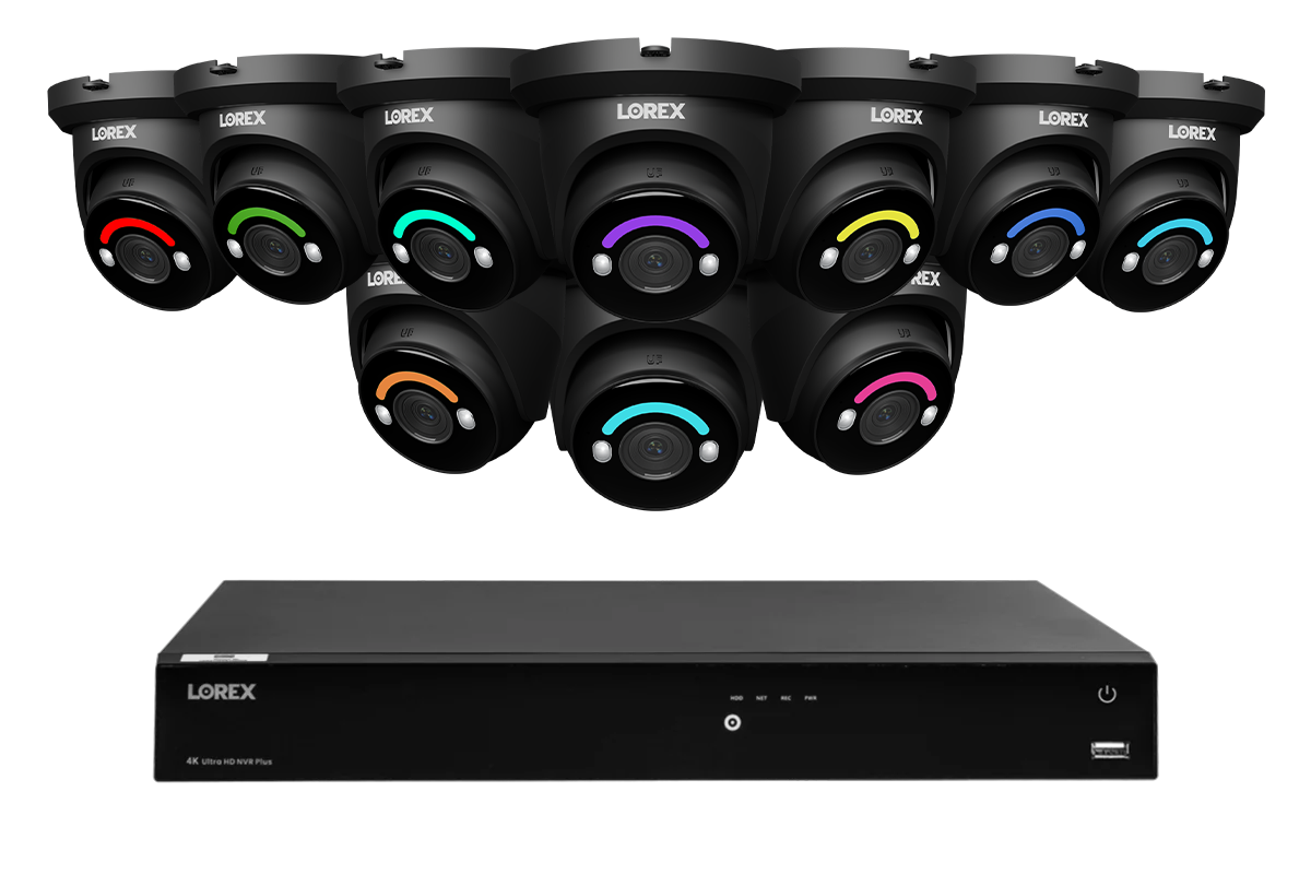 Lorex Fusion Series 4K 16 Camera Capable (Wired or Fusion Wi-Fi) 4TB Wired NVR System with H12 Wired 4K IP Dome Cameras
