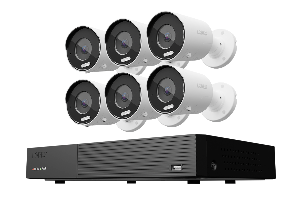 Système NVR filaire Lorex Connect 4K 8 caméras 1 To avec caméras de sécurité IP Bullet 4K (fonctionne avec l'application Lorex Connect)