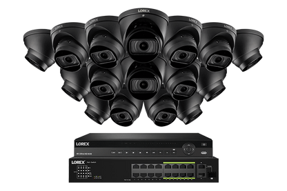 Lorex 4K (32 Camera Capable) 8TB Wired NVR System with Nocturnal 3 Smart IP Dome Cameras Featuring Motorized Varifocal Lens and 30FPS Recording