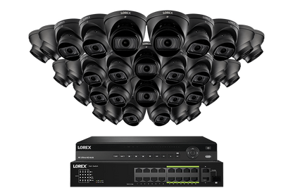 Lorex 4K (32 Camera Capable) 8TB Wired NVR System with Nocturnal 3 Smart IP Dome Cameras Featuring Motorized Varifocal Lens and 30FPS Recording