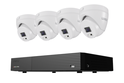 Enregistreur vidéo numérique 8 canaux de 128 Go Lorex Connect avec quatre caméras tourelles analogiques 1080p