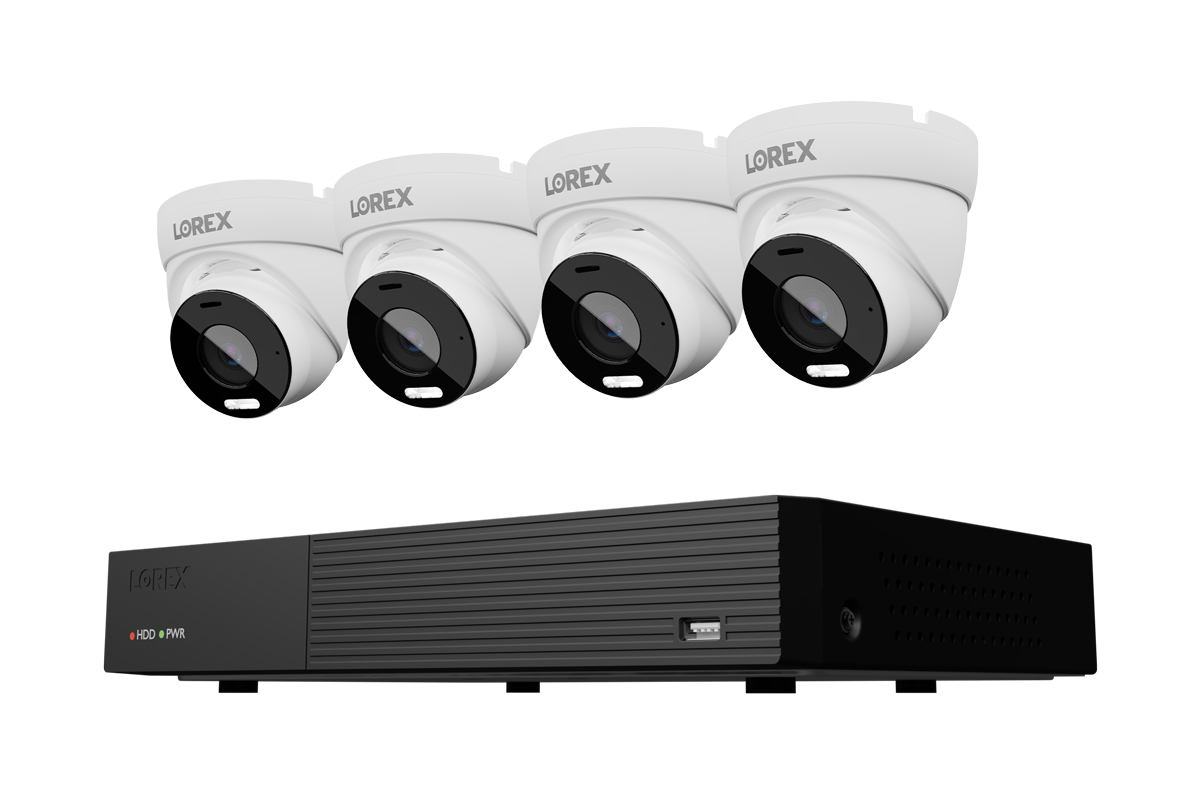 Lorex Connect 4K 8-Channel Wired NVR System with 4K IP Turret Security Cameras - 1TB
