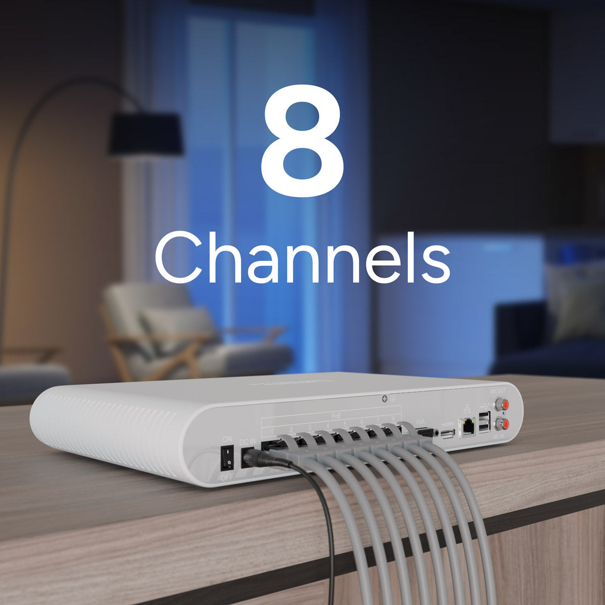 Lorex Connect V Series 4K 8-Channel Wired NVR System with V3 4K PoE Bullet Cameras - 1TB