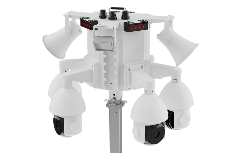 Mobile (Solar-Powered) Security Camera Trailer System for Off-Grid Job Sites - ST1101