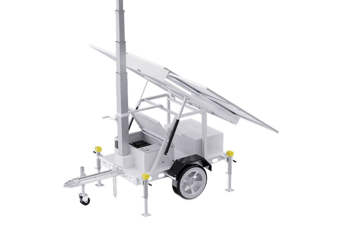 Mobile (Solar-Powered) Security Camera Trailer System for Off-Grid Job Sites - ST1101