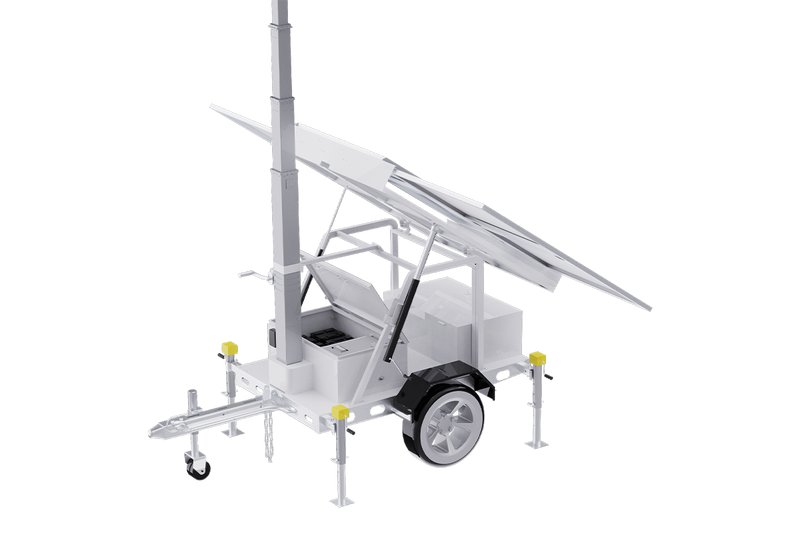 Mobile (Solar-Powered) Security Camera Trailer System for Off-Grid Job Sites - ST1101