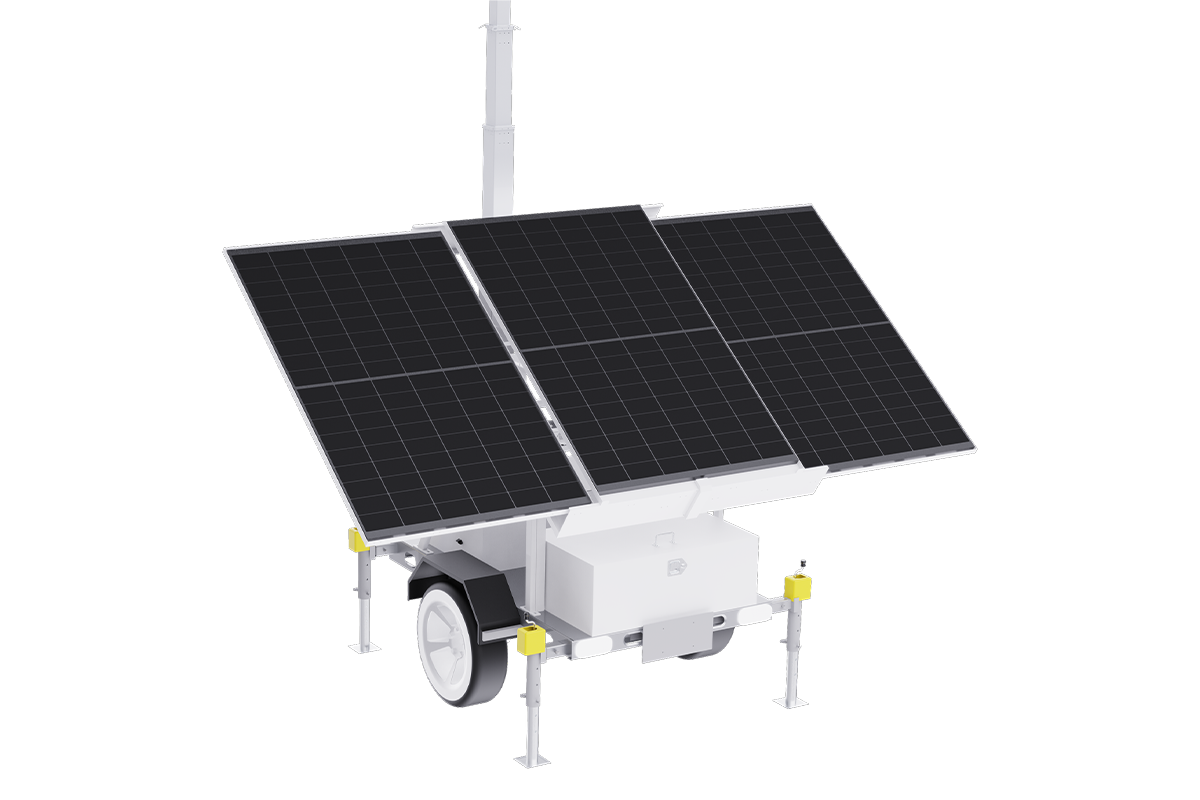 Mobile (Solar-Powered) Security Camera Trailer System for Off-Grid Job Sites - ST1101