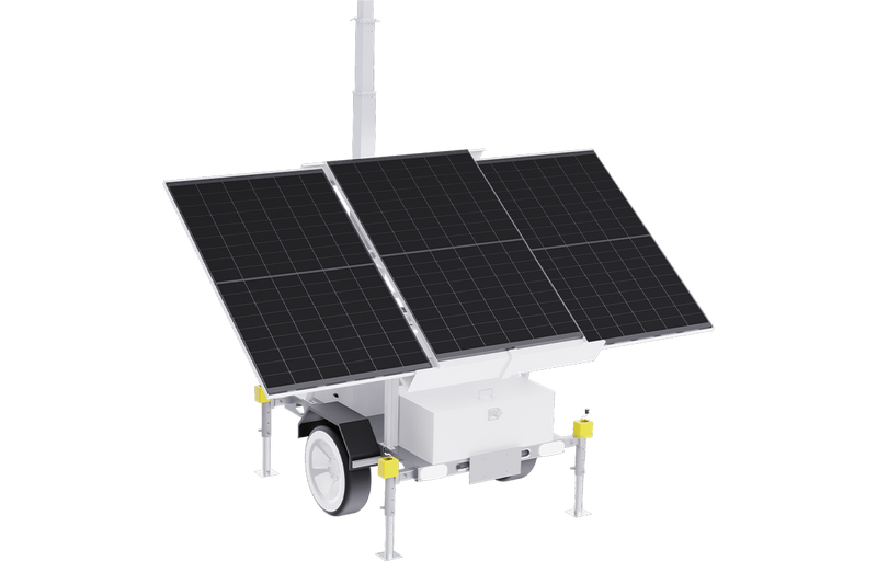 Mobile (Solar-Powered) Security Camera Trailer System for Off-Grid Job Sites - ST1101