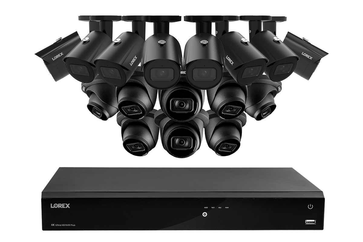 Lorex 4K Fusion 4TB Wired NVR System with Eight 4K IP Bullet Cameras and Eight 4K IP Turret Cameras