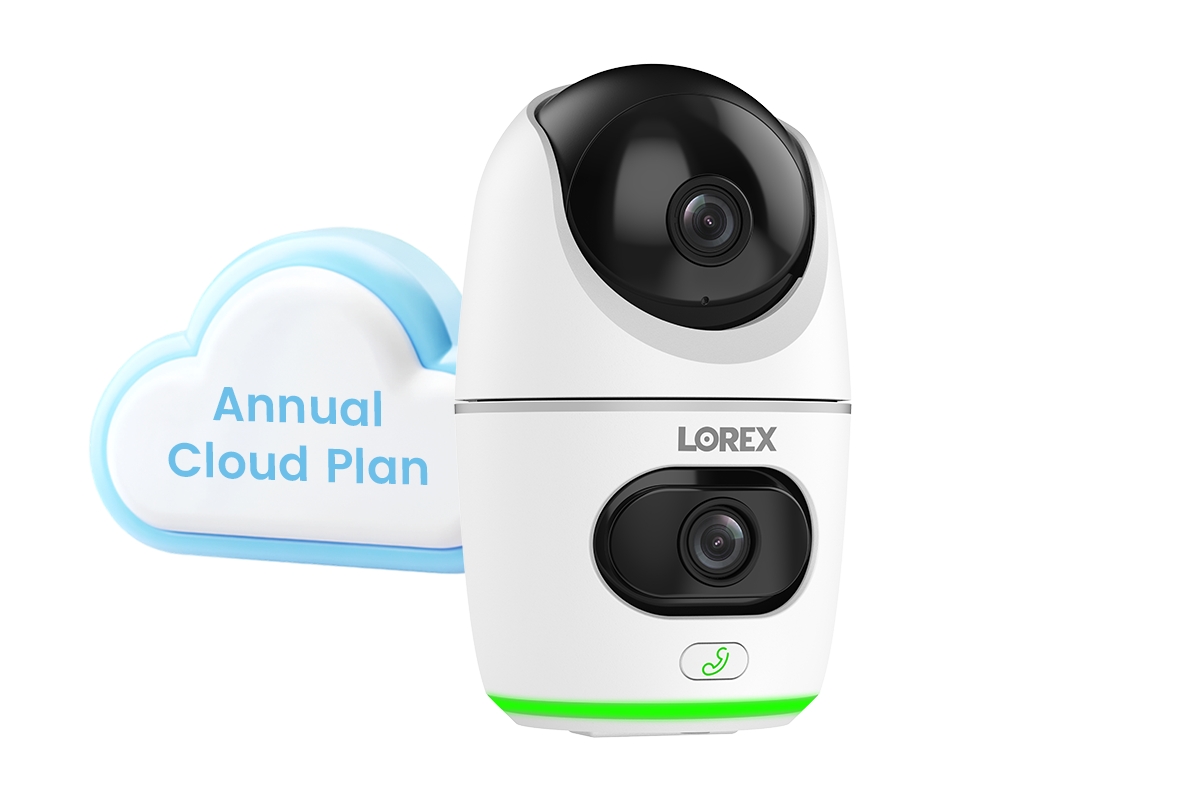 Lorex 2K Dual Lens Indoor Pan-Tilt Wi-Fi Security Camera (Cloud-Enabled)