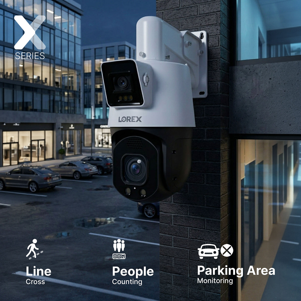 Lorex Connect X Series 2K+ Dual-Lens PTZ Camera with 30× Optical Zoom
