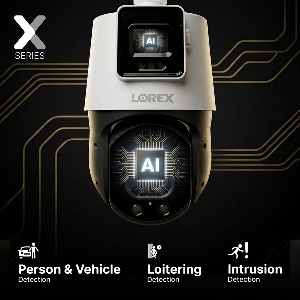 Lorex Connect X Series 2K+ Dual-Lens PTZ Camera with 30× Optical Zoom