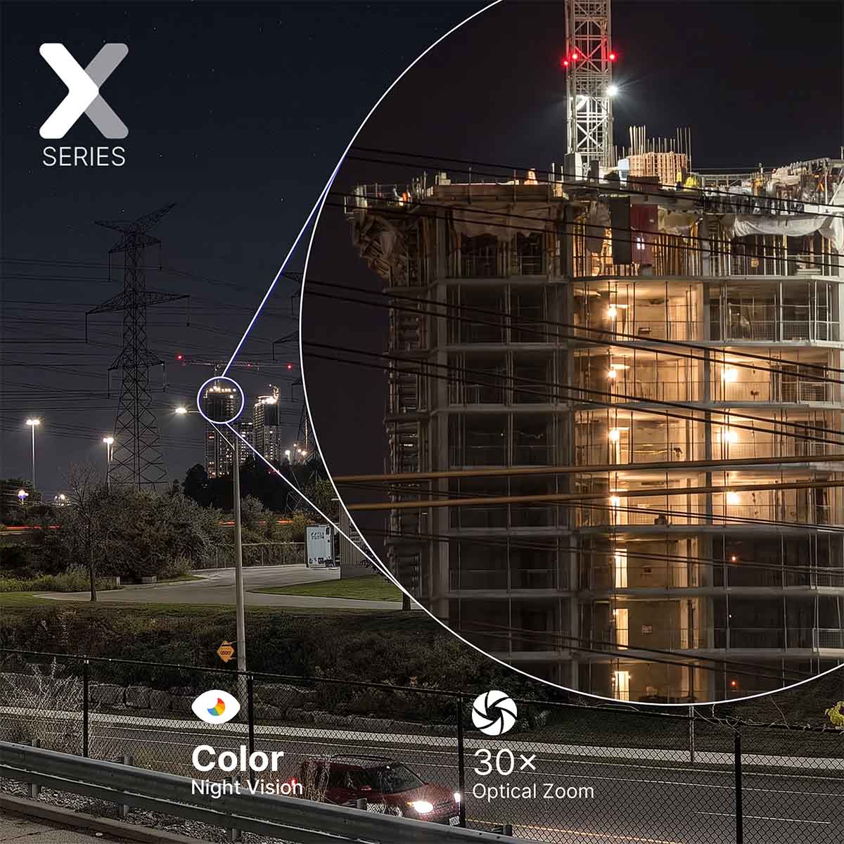 Lorex Connect X Series 2K+ Dual-Lens PTZ Camera with 30× Optical Zoom