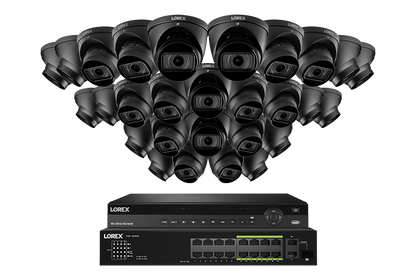 Lorex 4K (32 Camera Capable) 8TB Wired NVR System with Nocturnal 3 Smart IP Dome Cameras Featuring Motorized Varifocal Lens and 30FPS Recording