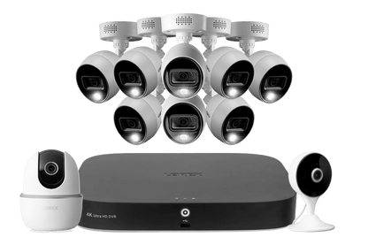 Lorex Fusion 4K 20-Channel (16 Wired and 4 Wi-Fi) 2TB DVR System with 8 Analog Active Deterrence Cameras, 2K Pan-Tilt Camera and 2K Indoor Wi-Fi Camera