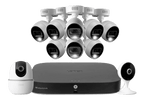 Lorex Fusion 4K 20-Channel (16 Wired and 4 Wi-Fi) 2TB DVR System with 8 Analog Active Deterrence Cameras, 2K Pan-Tilt Camera and 2K Indoor Wi-Fi Camera