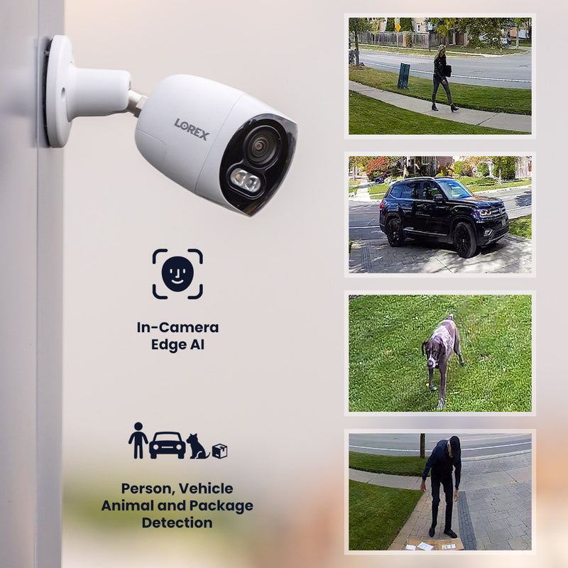 Lorex 4K IP Wired Dual Lens Security Camera with Smart Security Lighting and Smart Motion Detection