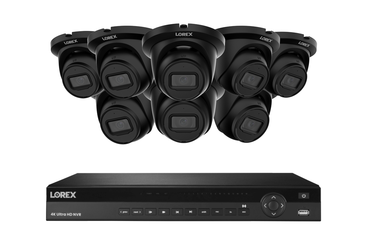 Lorex Fusion Series 4K 16 Camera Capable (Wired or Fusion Wi-Fi) 4TB Wired NVR System with 4MP (2K) A4 IP Turret Cameras