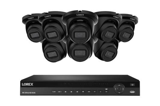 Lorex Fusion Series 4K 16 Camera Capable (Wired or Fusion Wi-Fi) 4TB Wired NVR System with 4MP (2K) A4 IP Turret Cameras