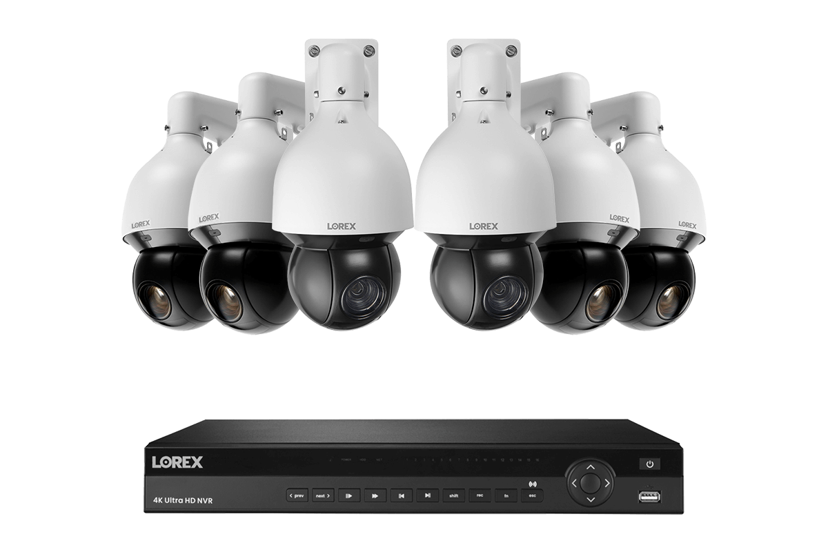 4K 16-Channel 3TB Wired NVR System with 6 PTZ Cameras
