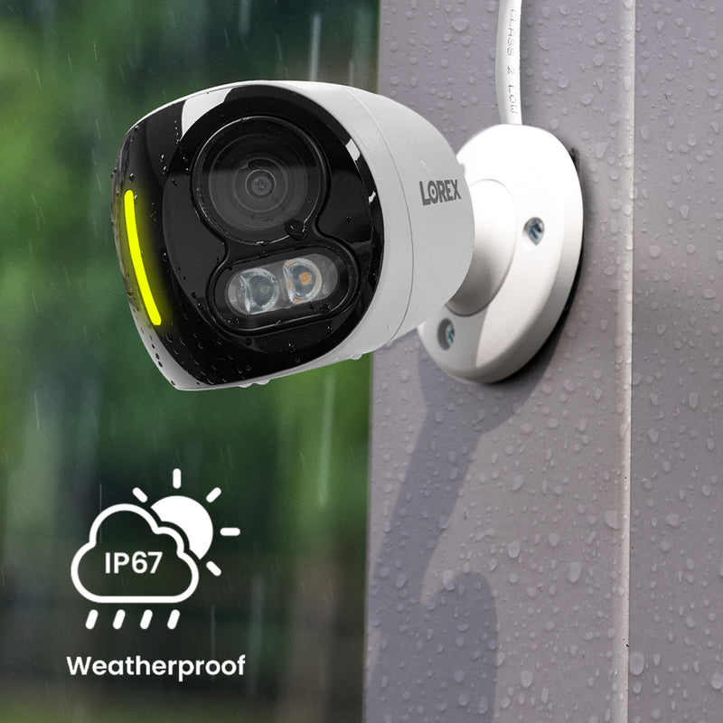 Lorex 4K IP Wired Dual Lens Security Camera with Smart Security Lighting and Smart Motion Detection
