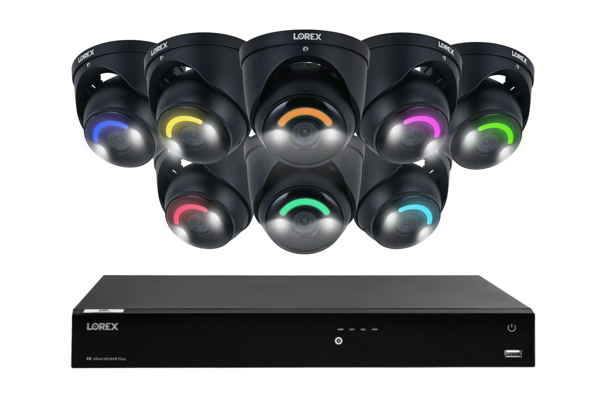 Lorex Fusion 4K 16 Camera Capable (16 Wired or Wi-Fi) 4TB Wired NVR System with Dome Camera Featuring Smart Security Lighting and 2-Way Audio